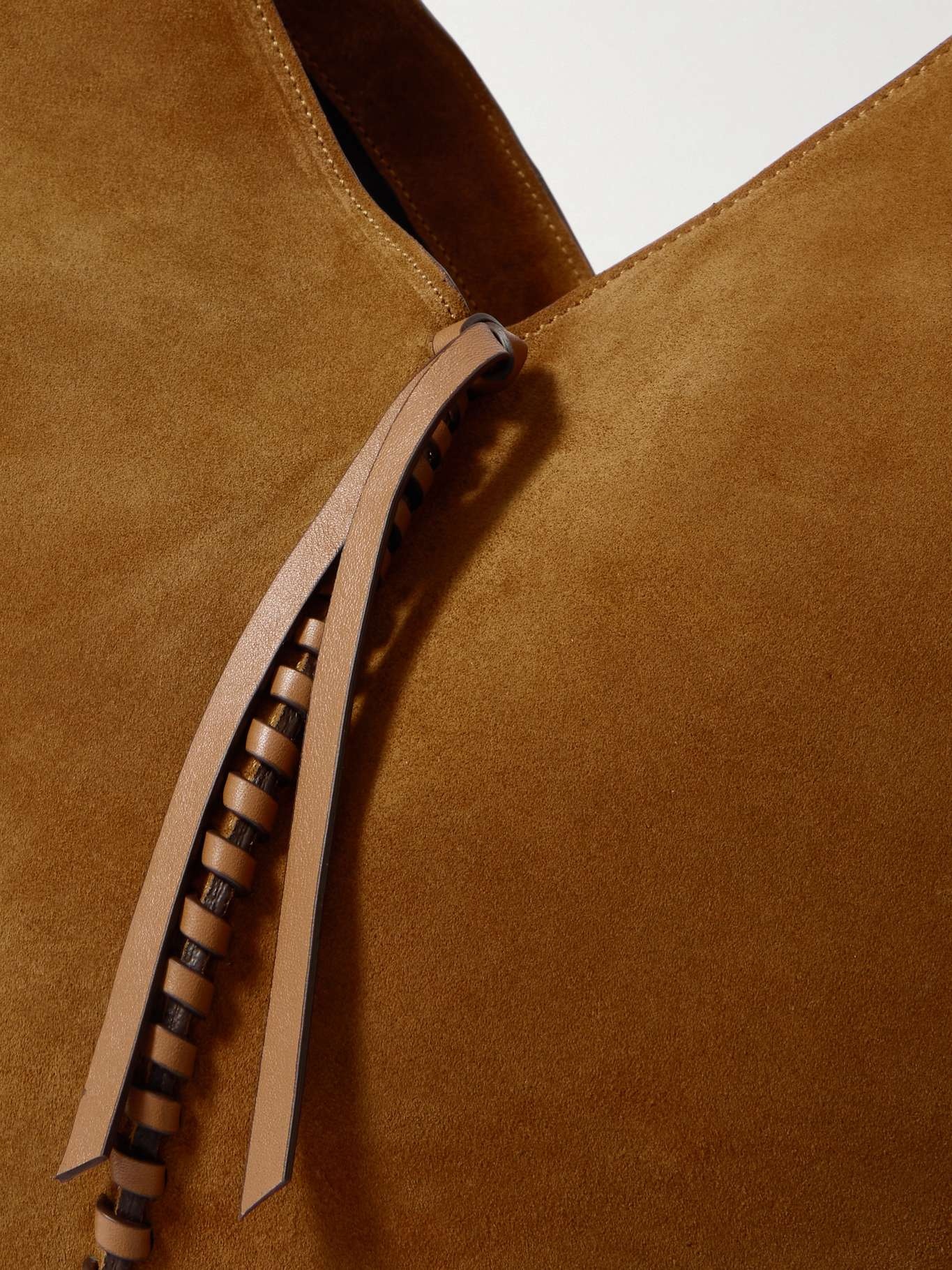 25E Tampa leather-trimmed suede tote Tan - 4
