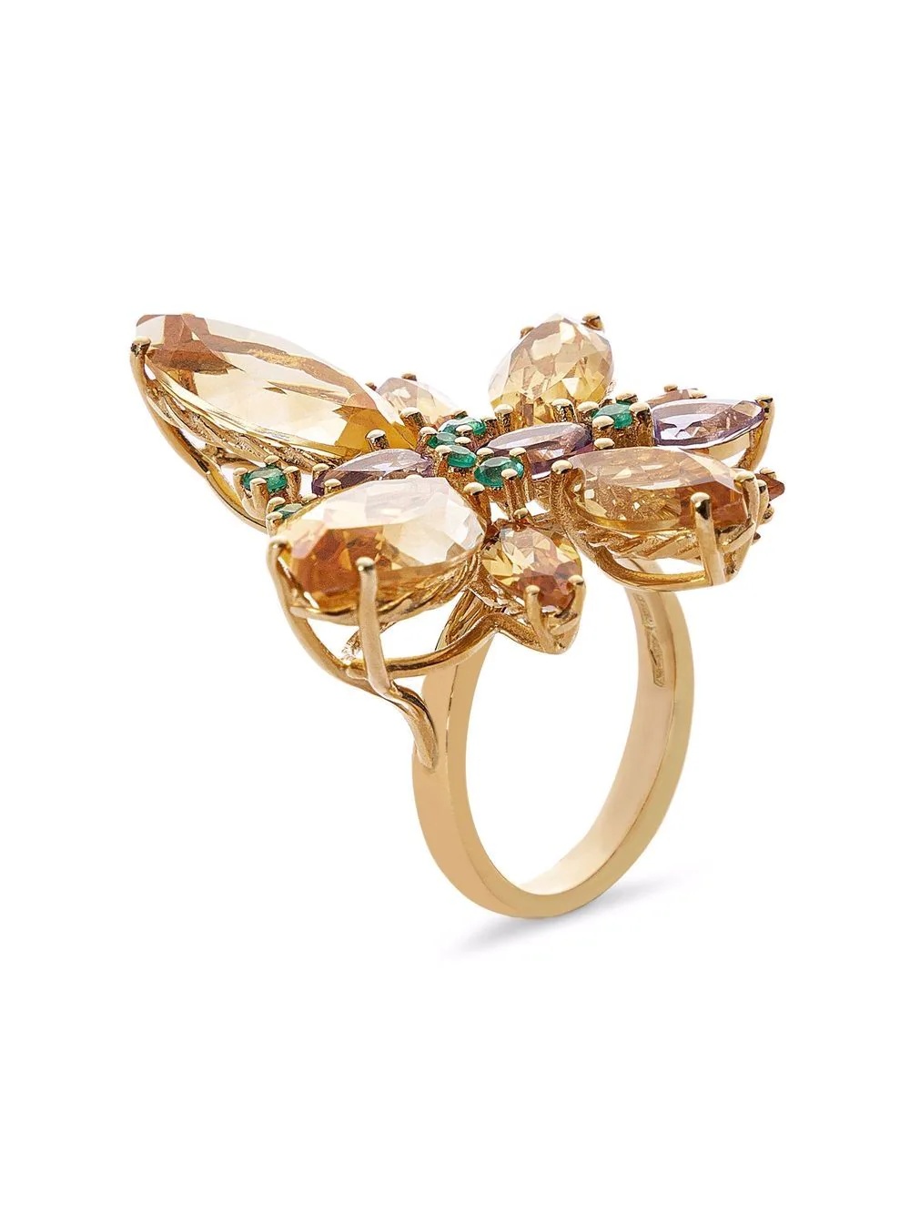 18kt yellow gold Spring gemstone ring - 2