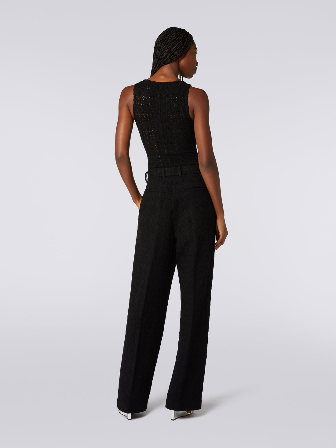 Classic trousers with lace effect - 4