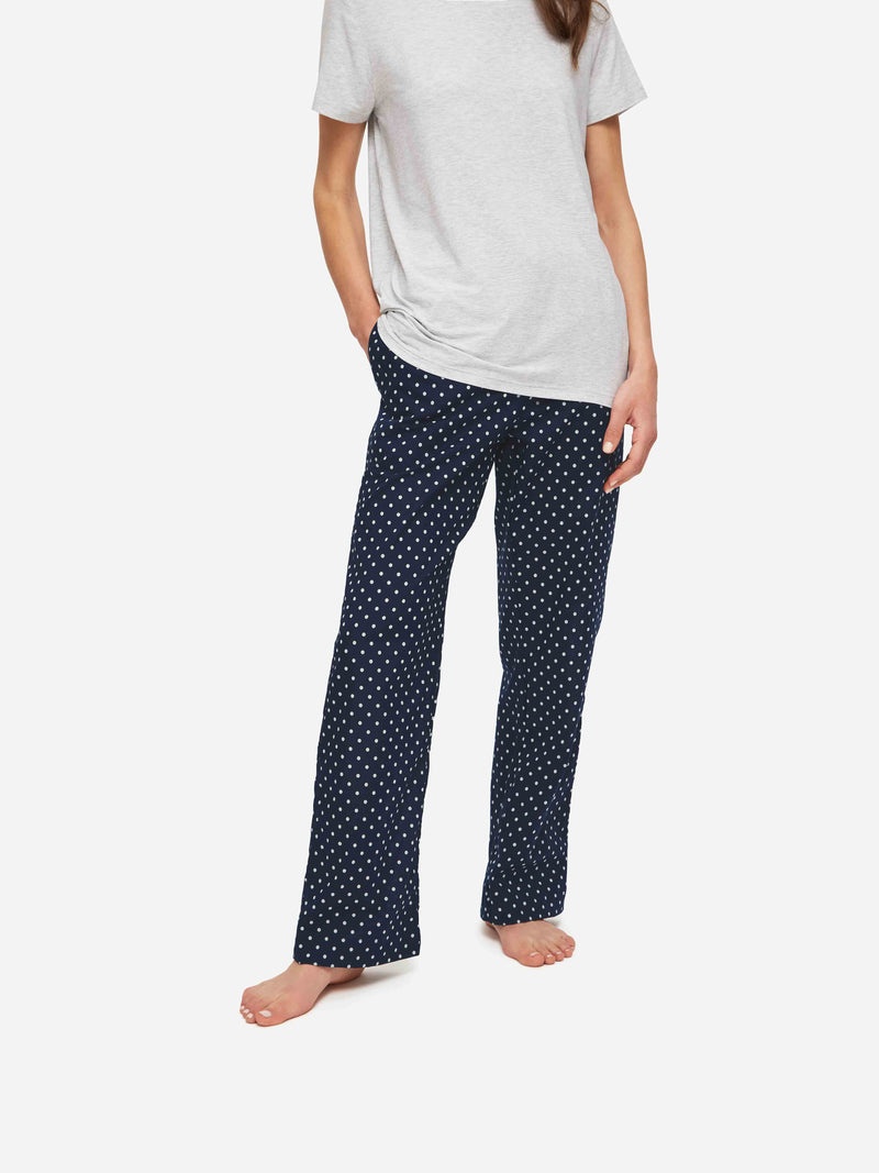 Women's Lounge Trousers Plaza 60 Cotton Batiste Navy - 5