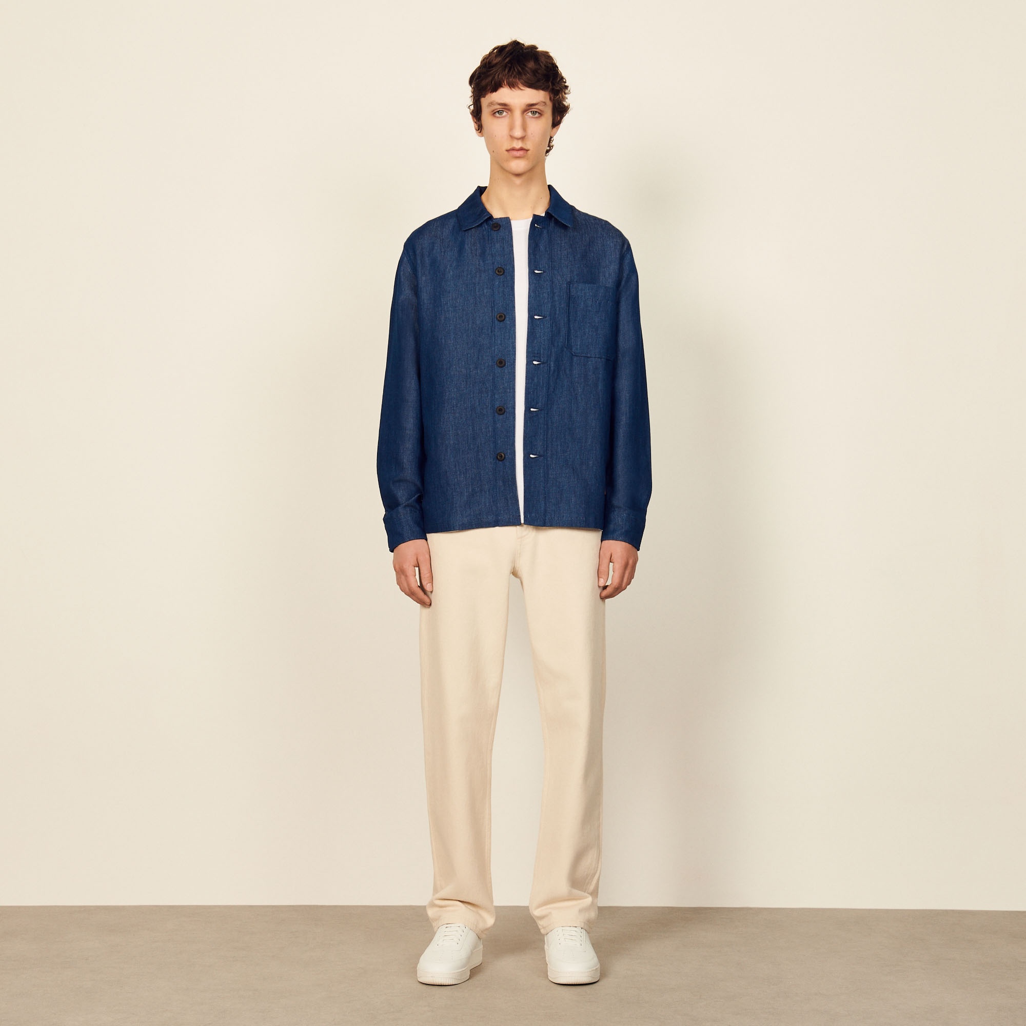 Linen and organic cotton overshirt - 6