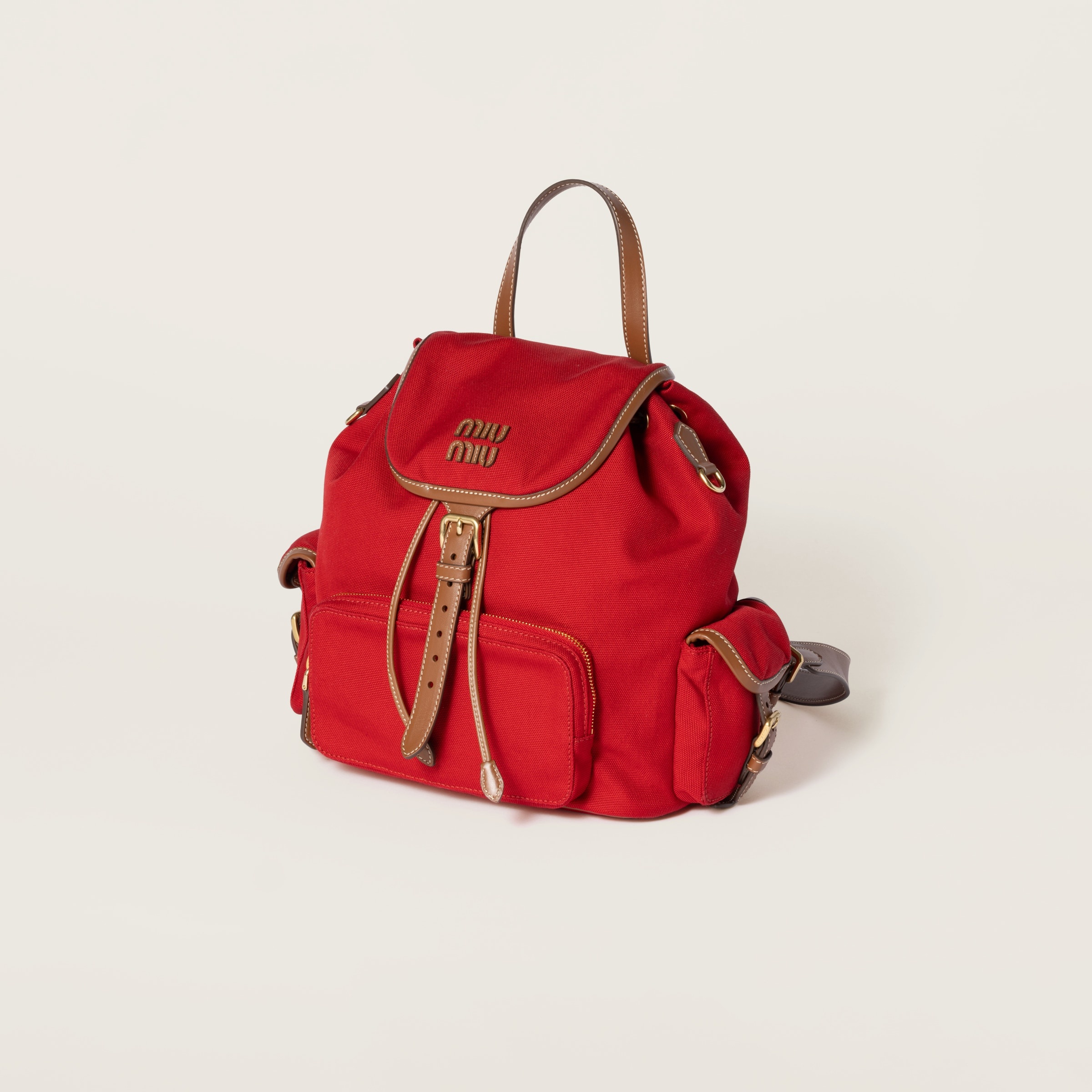 Canvas and leather backpack - 3