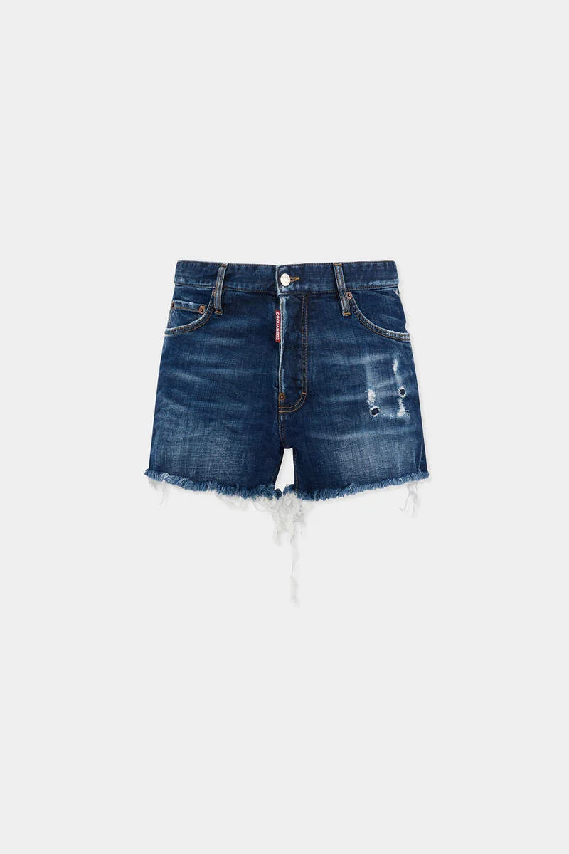 DSQUARED2 REBELS DARK WASH SHORTS CUT OFF - 1