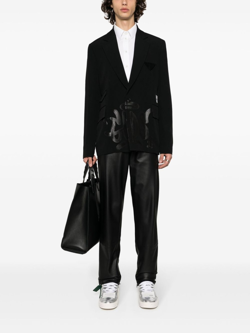GCDS graffiti-print silk blazer outlook