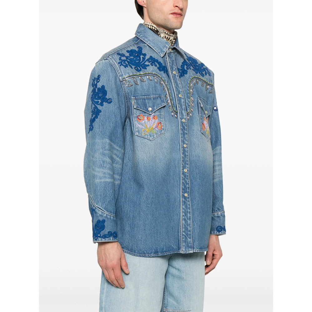 Valentino Blue Shirts Men - 3