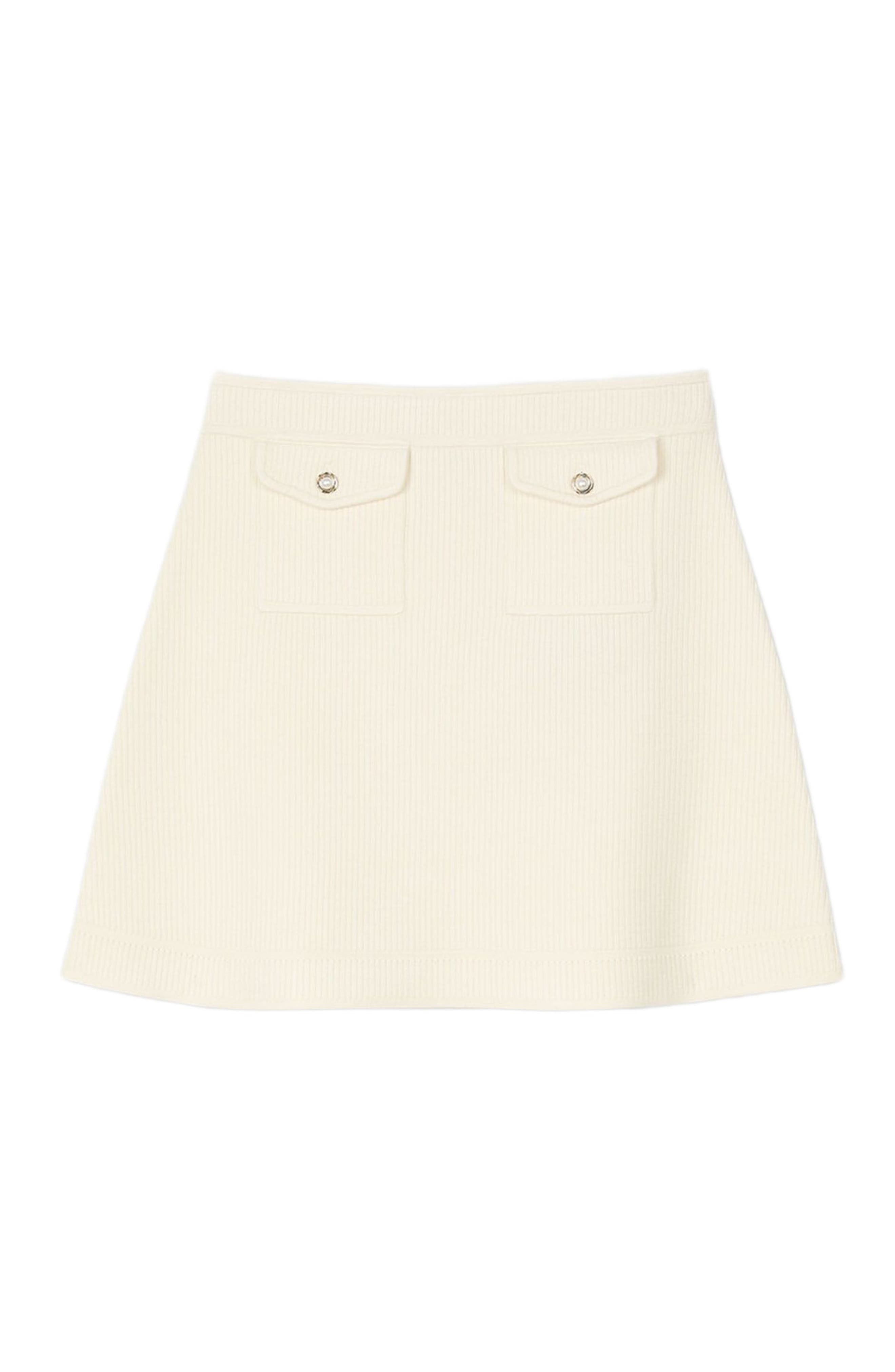 SANDRO Short rib-knit skirt in Ecru at Nordstrom - 1