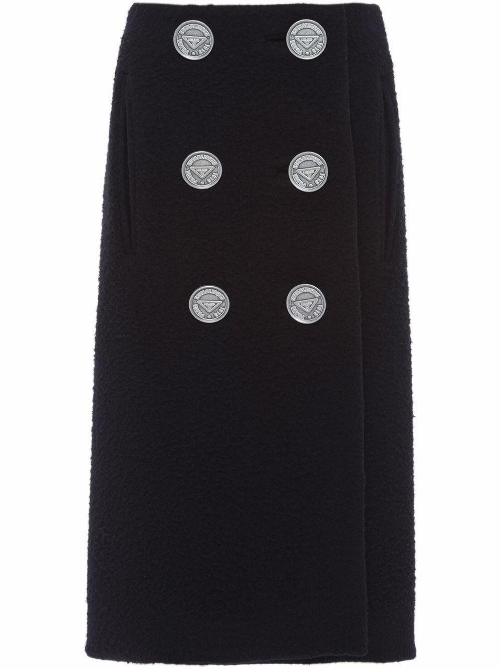 button-detail midi skirt - 1