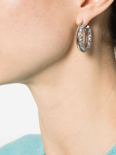 Jil Sander crystal-embellished hoop earrings outlook