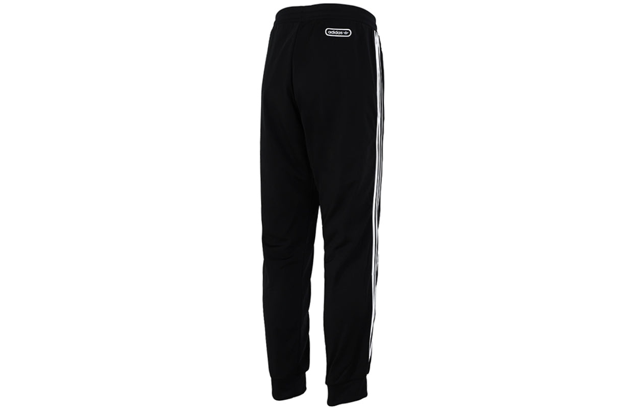 adidas Side Stripe Training Sports Bundle Feet Long Pants Black H31304 - 2