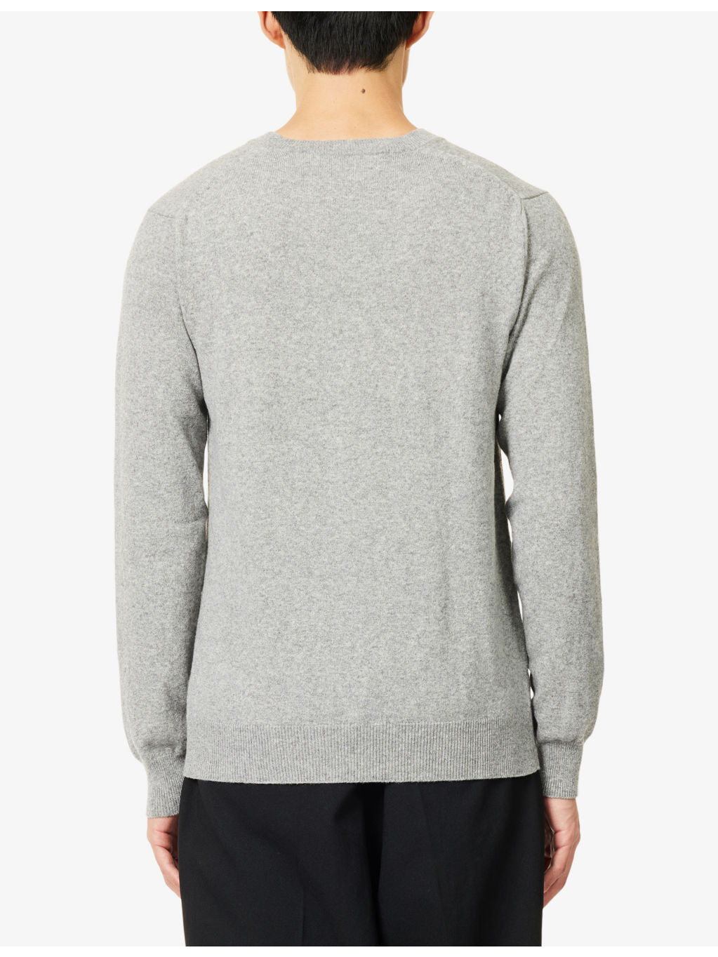 Logo-Patch Long-Sleeve Wool Sweater - 4