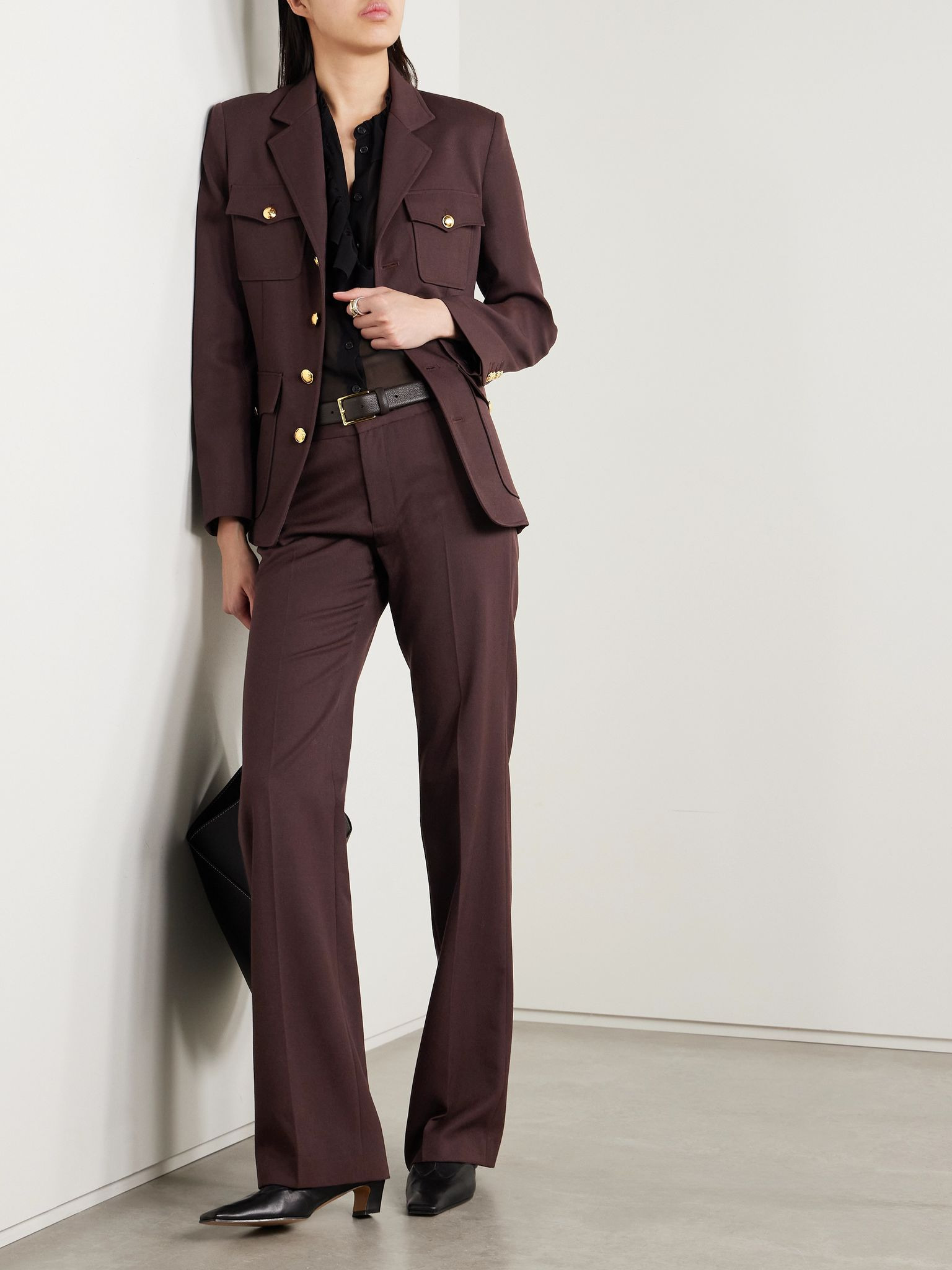 Nelson wool-twill jacket Brown - 2