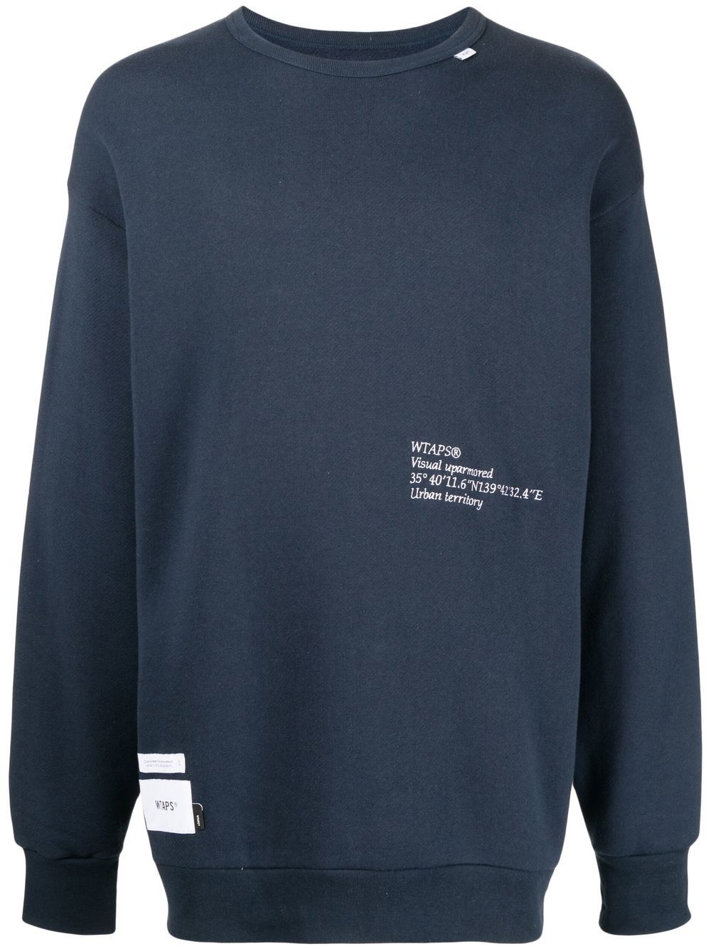 embroidered-logo crewneck sweatshirt - 1
