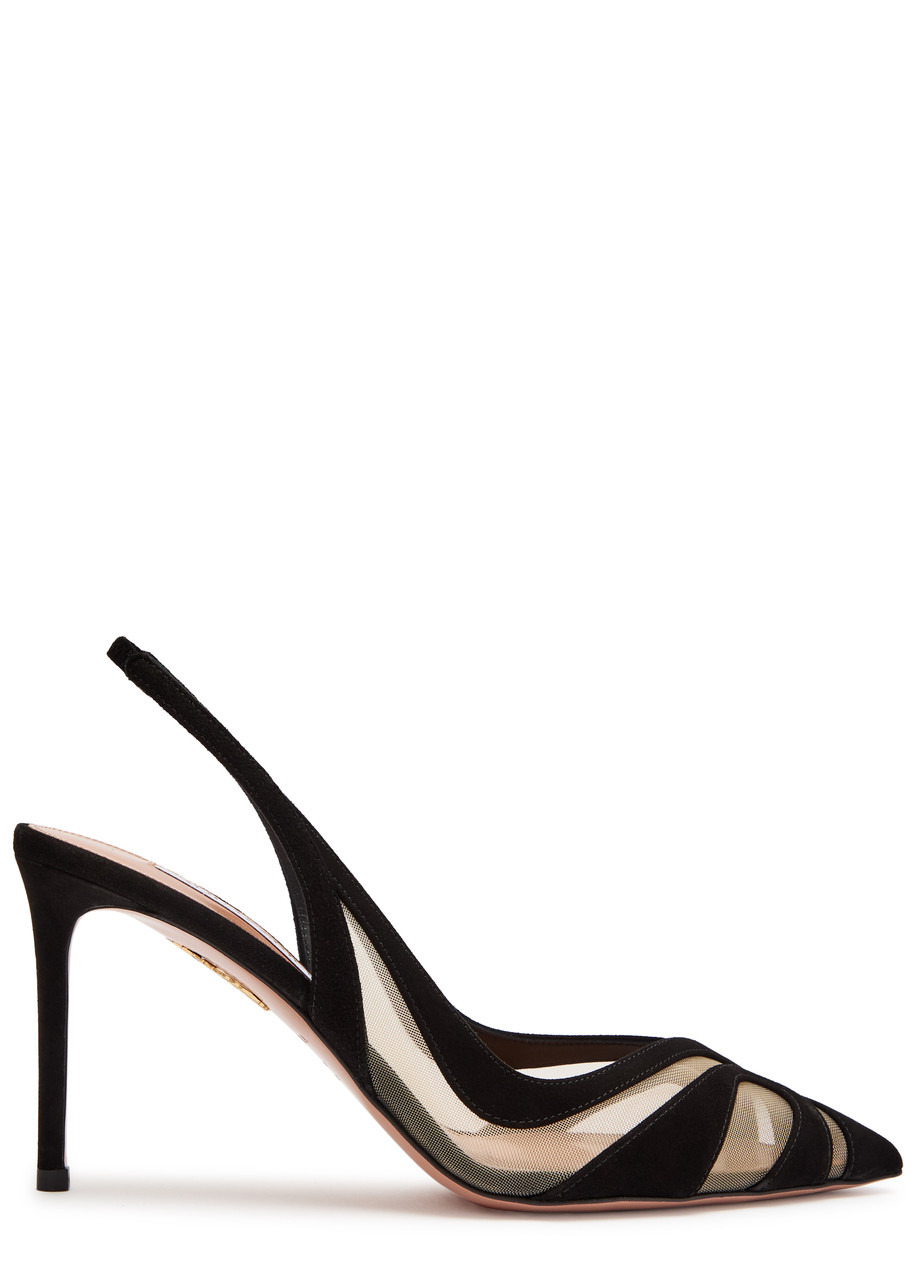 Aquazzura Lune Suede Slingback Pumps - 1