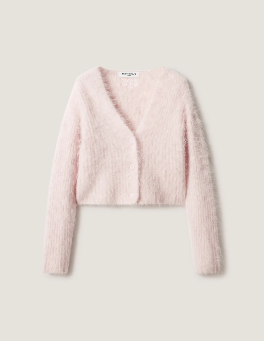 FLUFFY ALPACA CROPPED CARDIGAN - 1