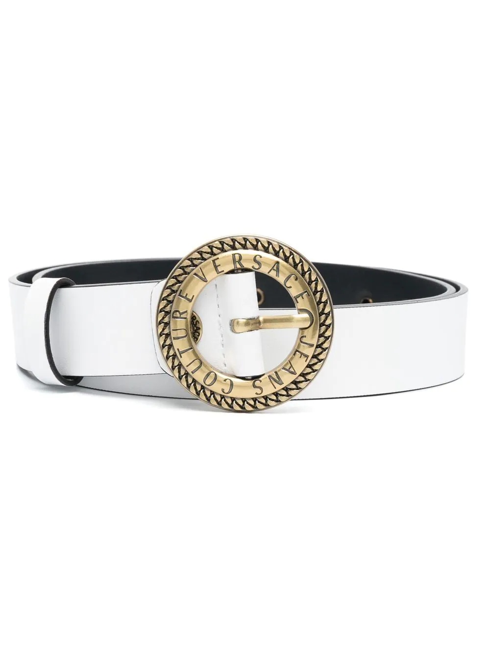 embossed-logo buckle-fastening belt - 1