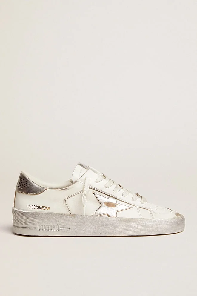 Stardan sneakers with silver metallic leather star and heel tab - 1