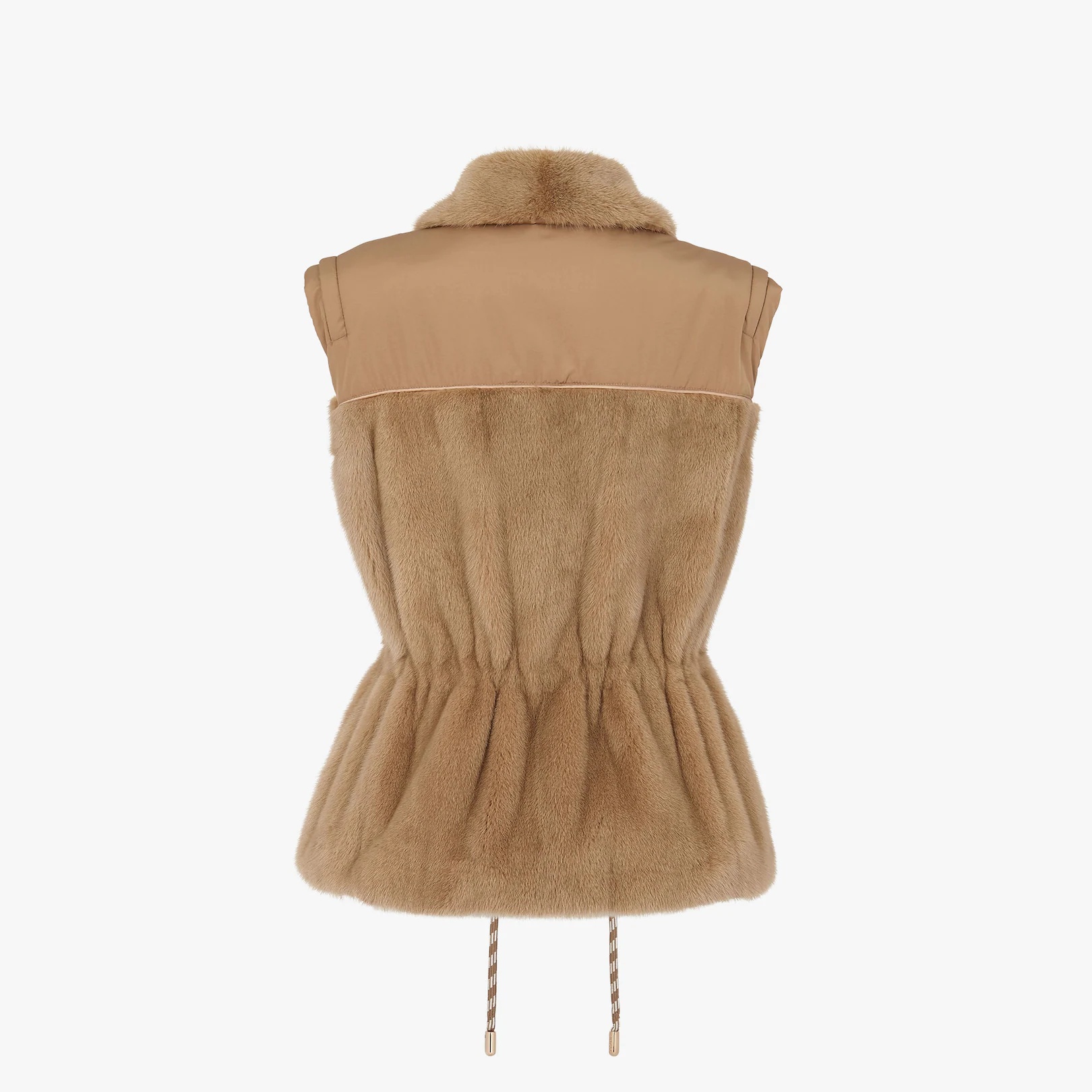 Brown mink and nylon vest - 2