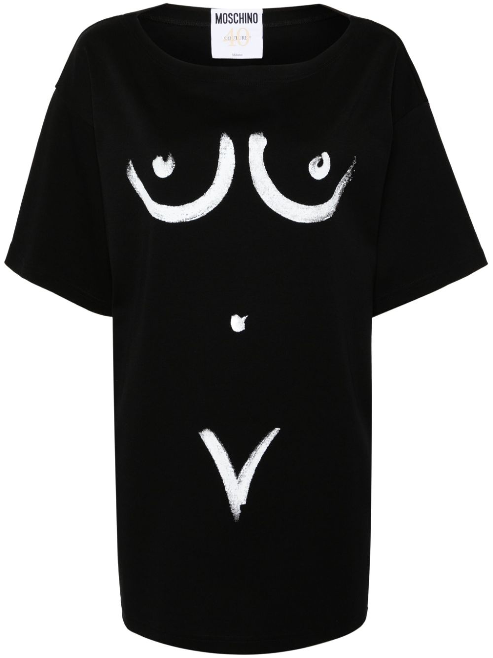 motif-print cotton T-shirt - 1