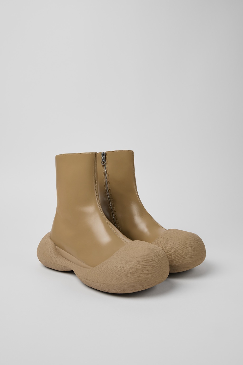 Beige Leather Boots - 2