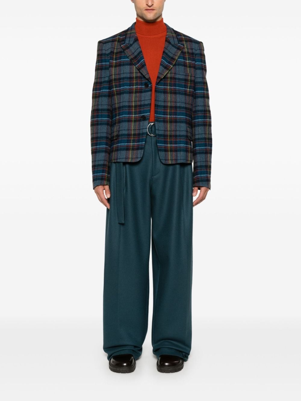 tartan wool blazer - 2