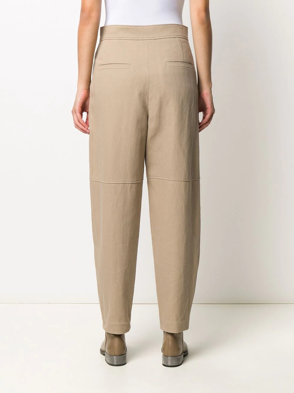 panelled tapered-leg trousers - 4