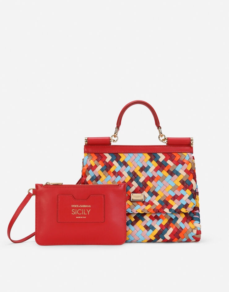 Medium Sicily bag in multi-colored woven nappa - 5