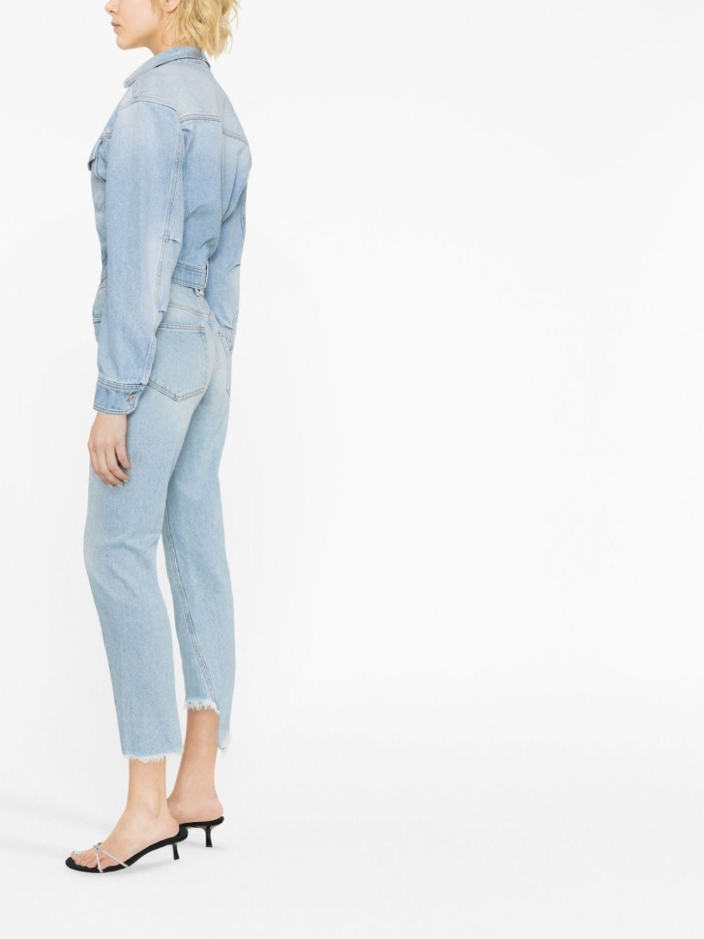 cropped denim jacket - 3