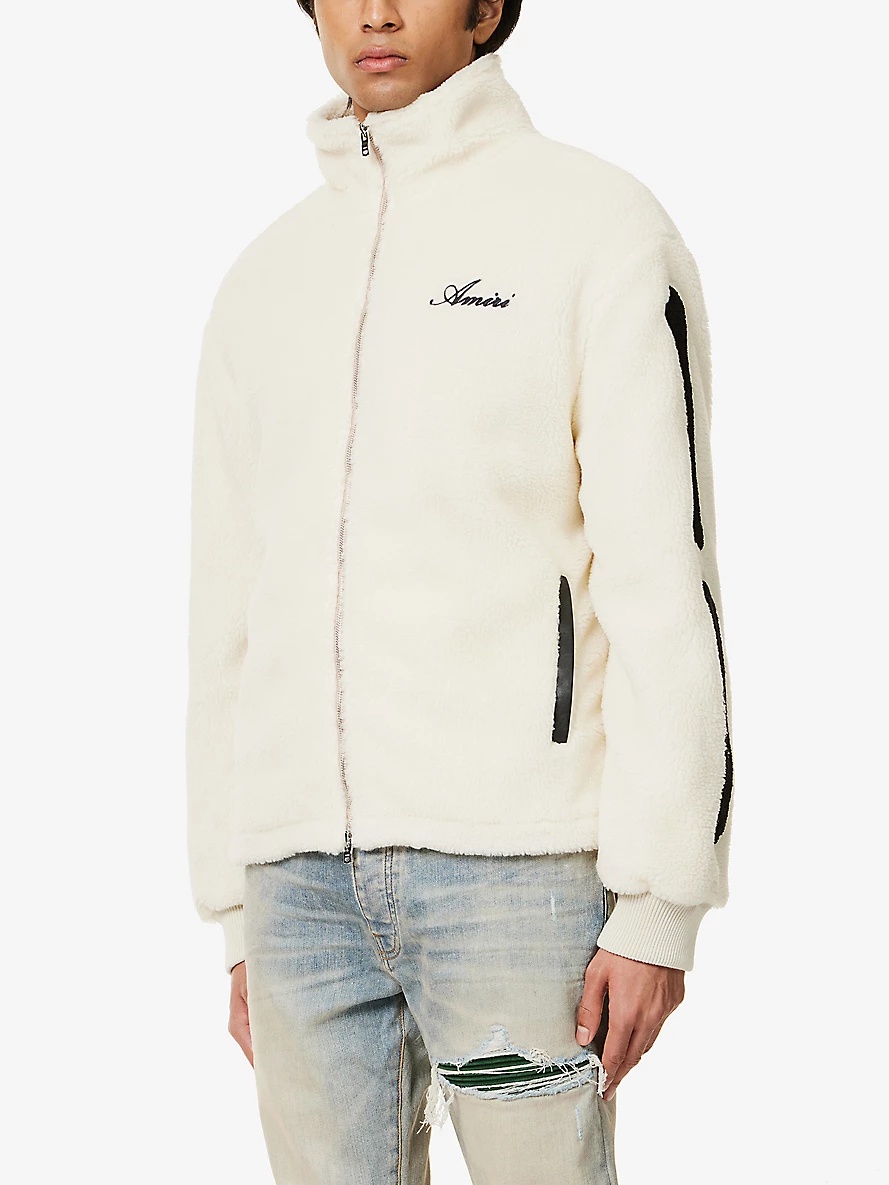 AMIRI Bones logo-embroidered fleece jacket | selfridges