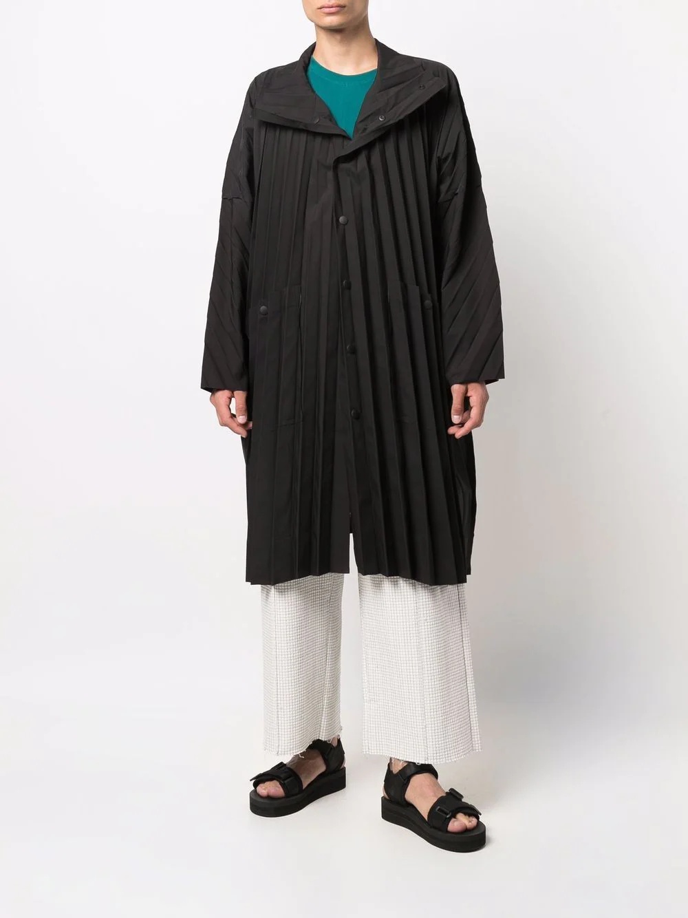 pleated poplin coat - 2