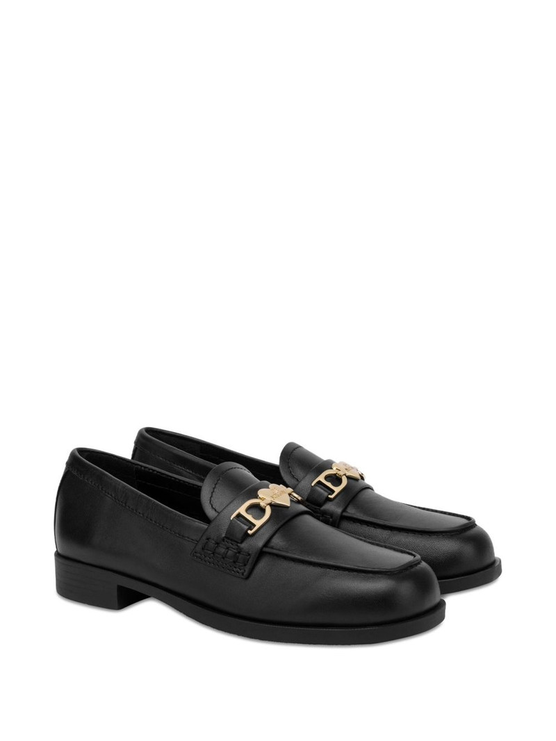 Moschino logo-plaque loafers outlook