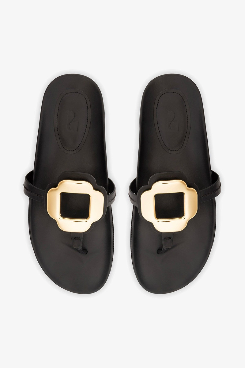 Margherita Sport Sandal Black Leather 7