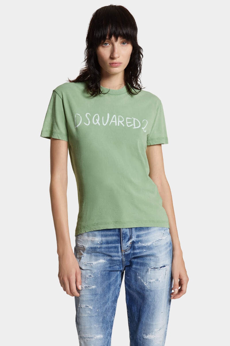 WHITE FADE JUST RIGHT FIT HANDWRITTEN LOGO T-SHIRT - 3