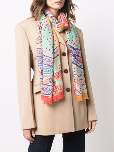 Etro mixed-print frayed scarf outlook