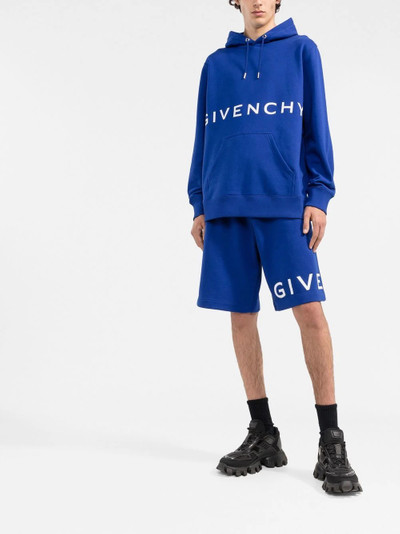 Givenchy logo-print knee-length track shorts outlook