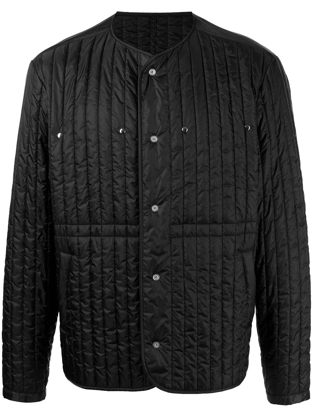 quilted single-breasted jacket - 1