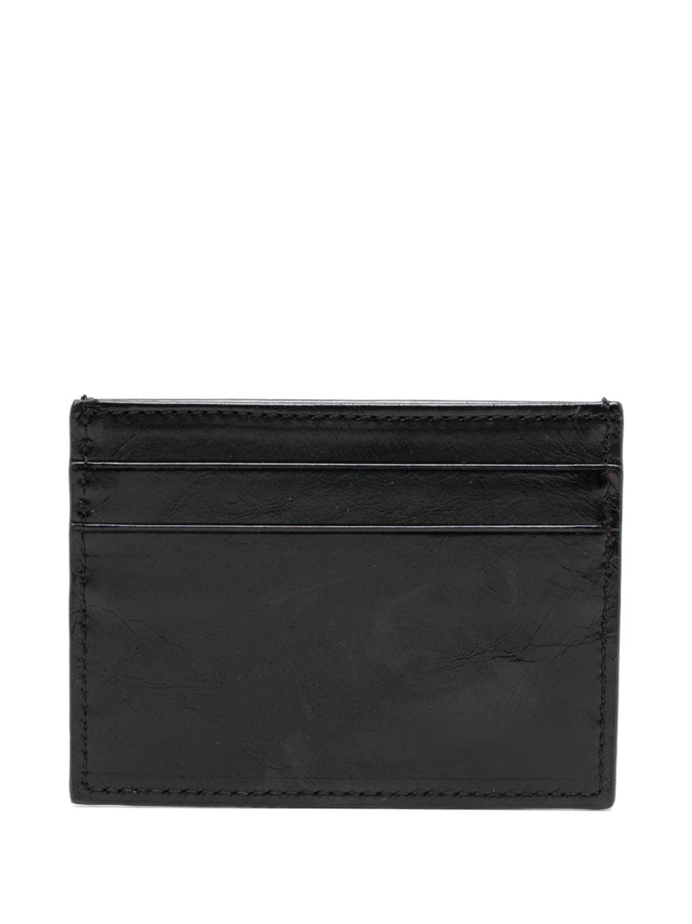 debossed-logo leather cardholder - 2