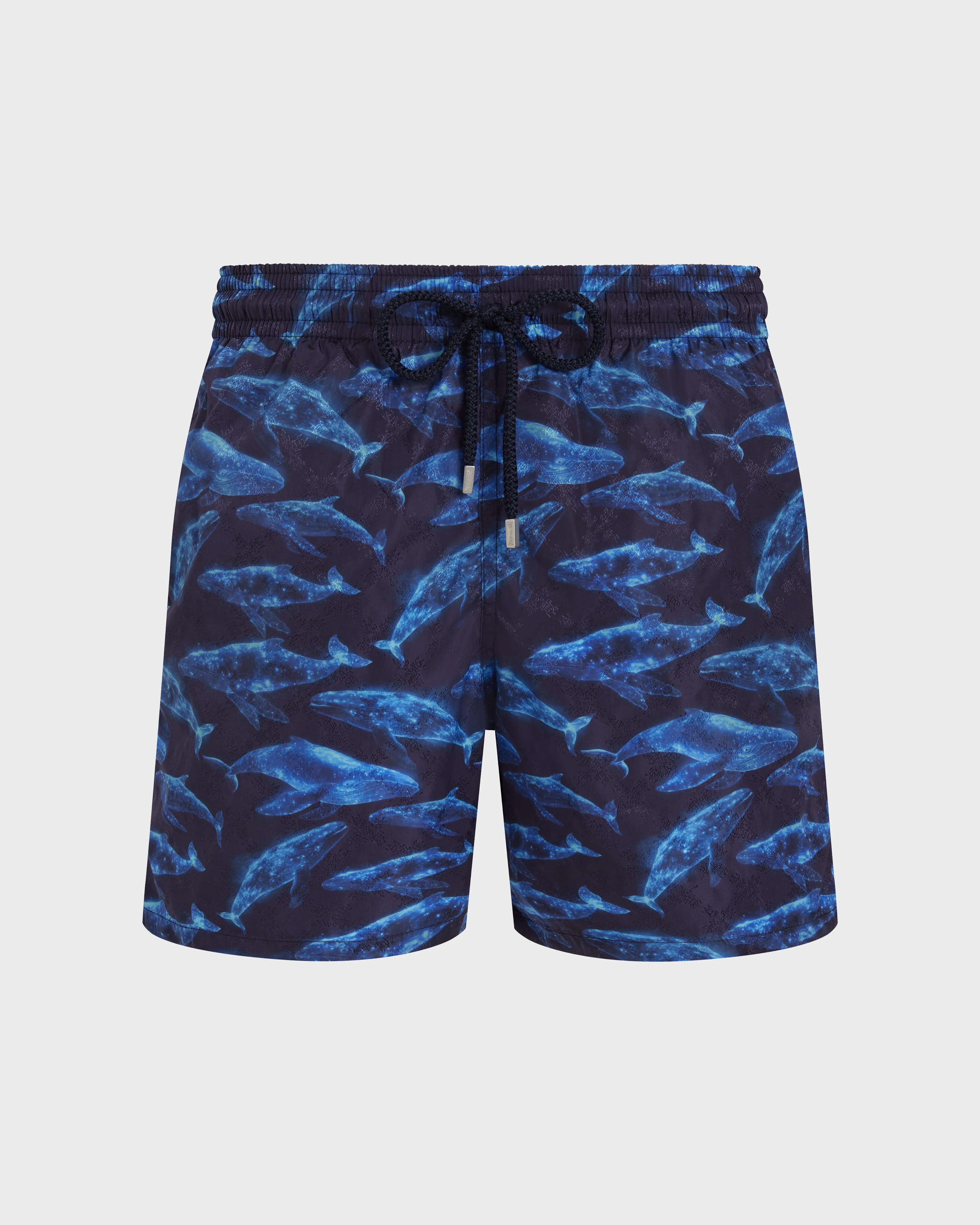 MEN SWIM TRUNKS SPARKLING WHALES MONOGRAM JACQUARD - 1