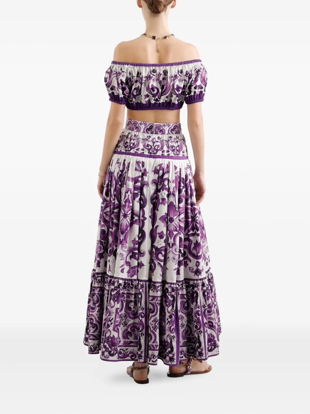 Long Skirt With Majolica Print - 4