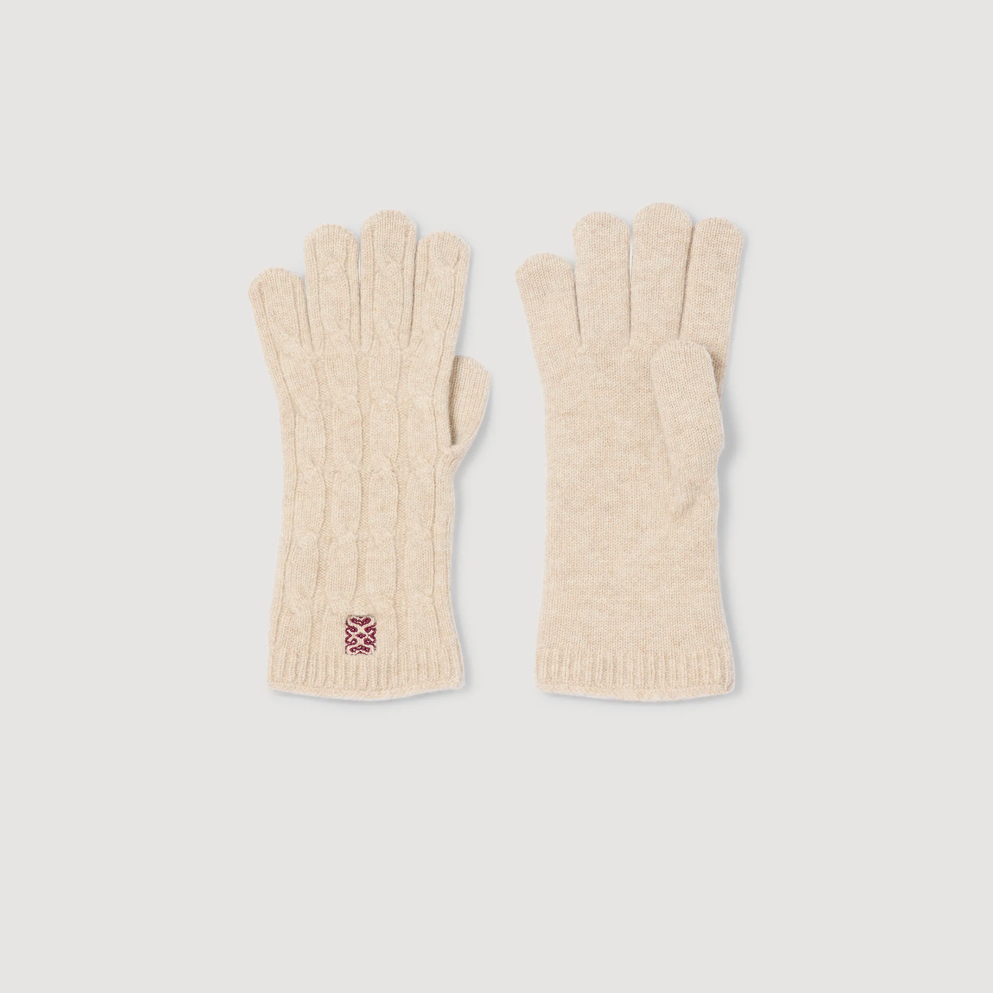 CABLE KNIT GLOVES - 1