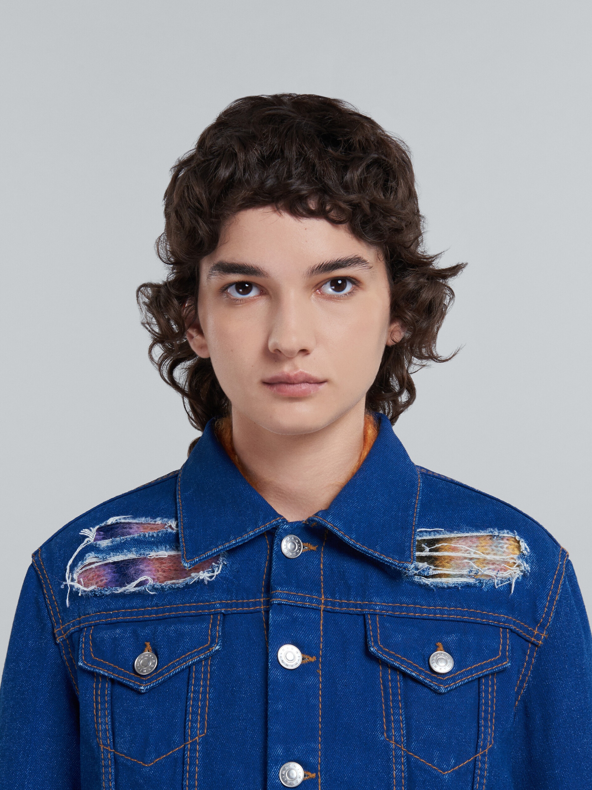 BLUE DENIM AND MOHAIR JACKET - 4
