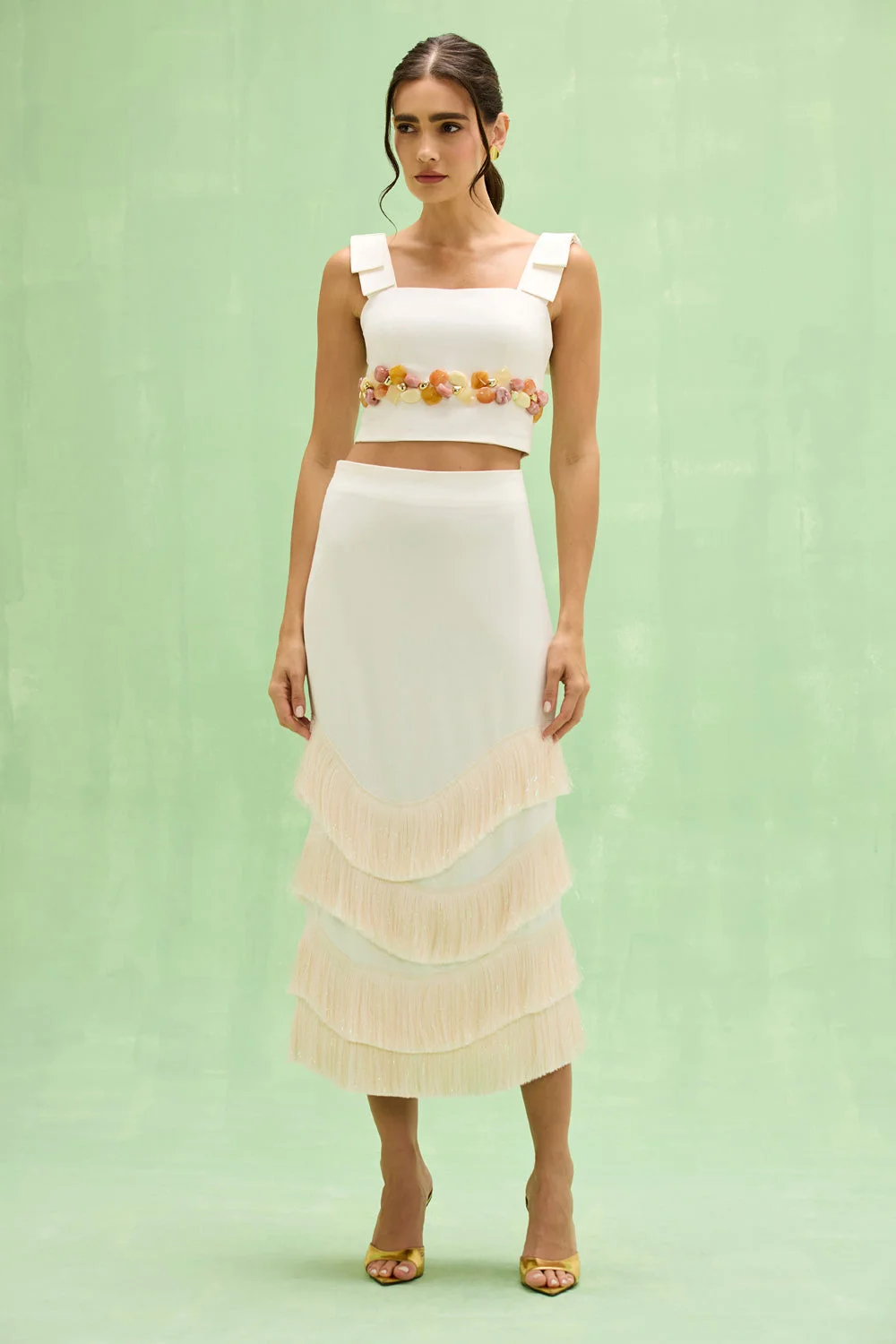 GABRIELA LINEN MIDI SKIRT - 1