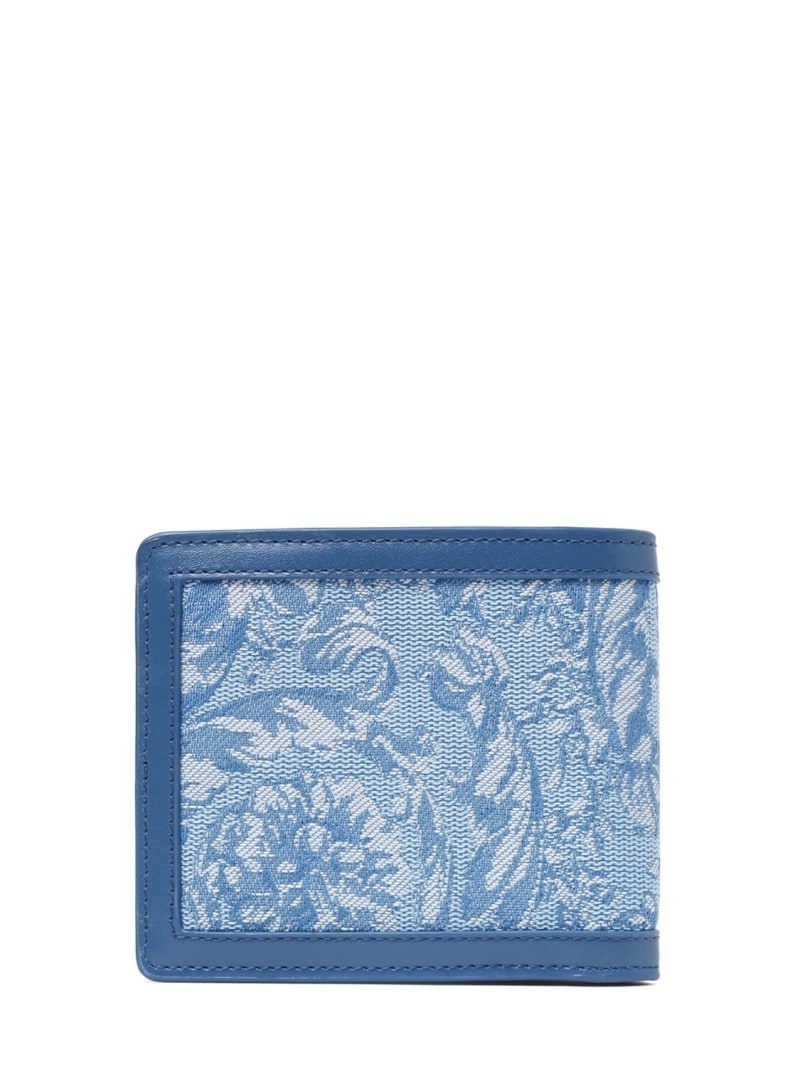 Jacquard & leather logo bifold wallet - 3