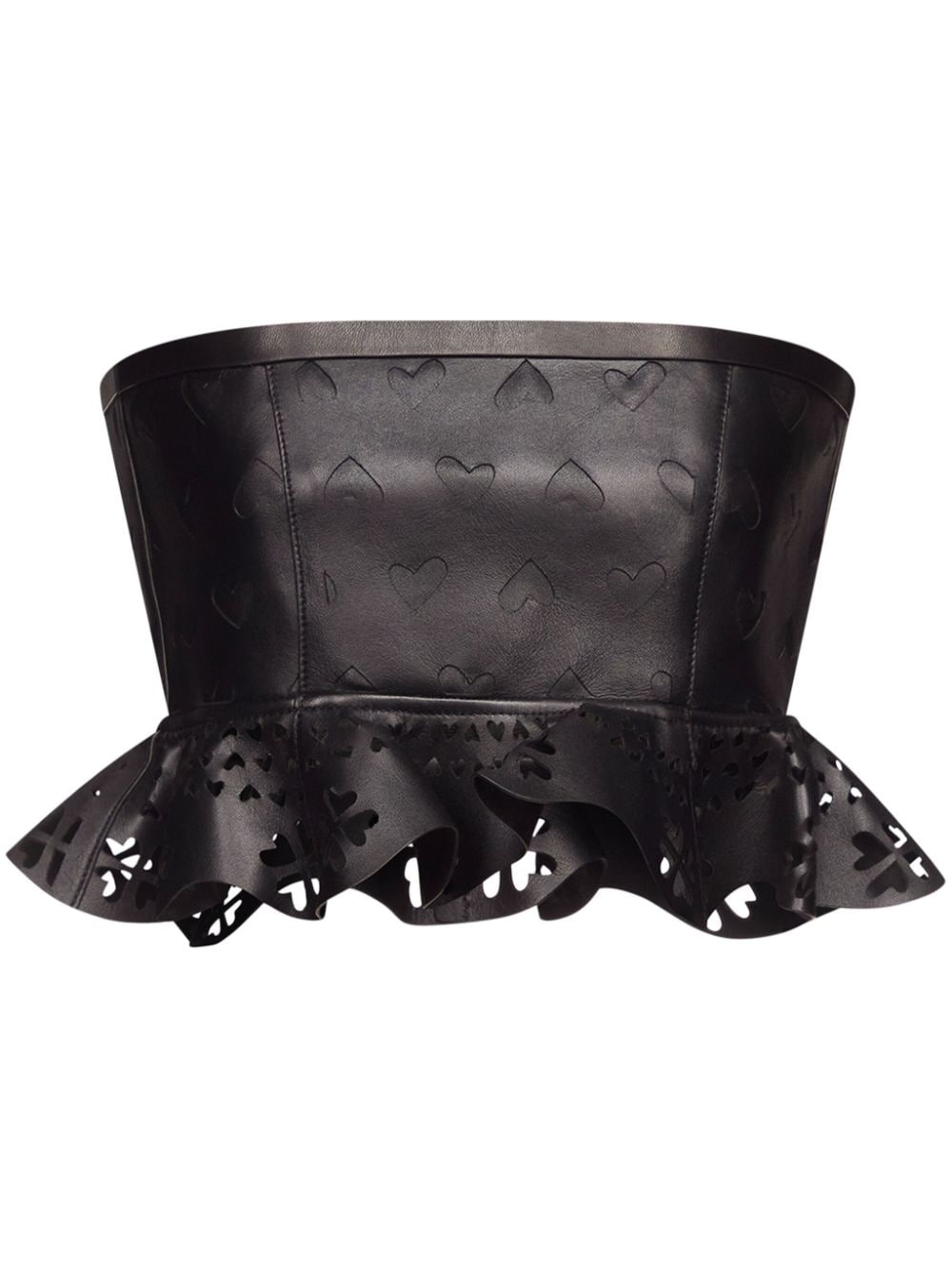 laser-cut leather heart bandeau - 1