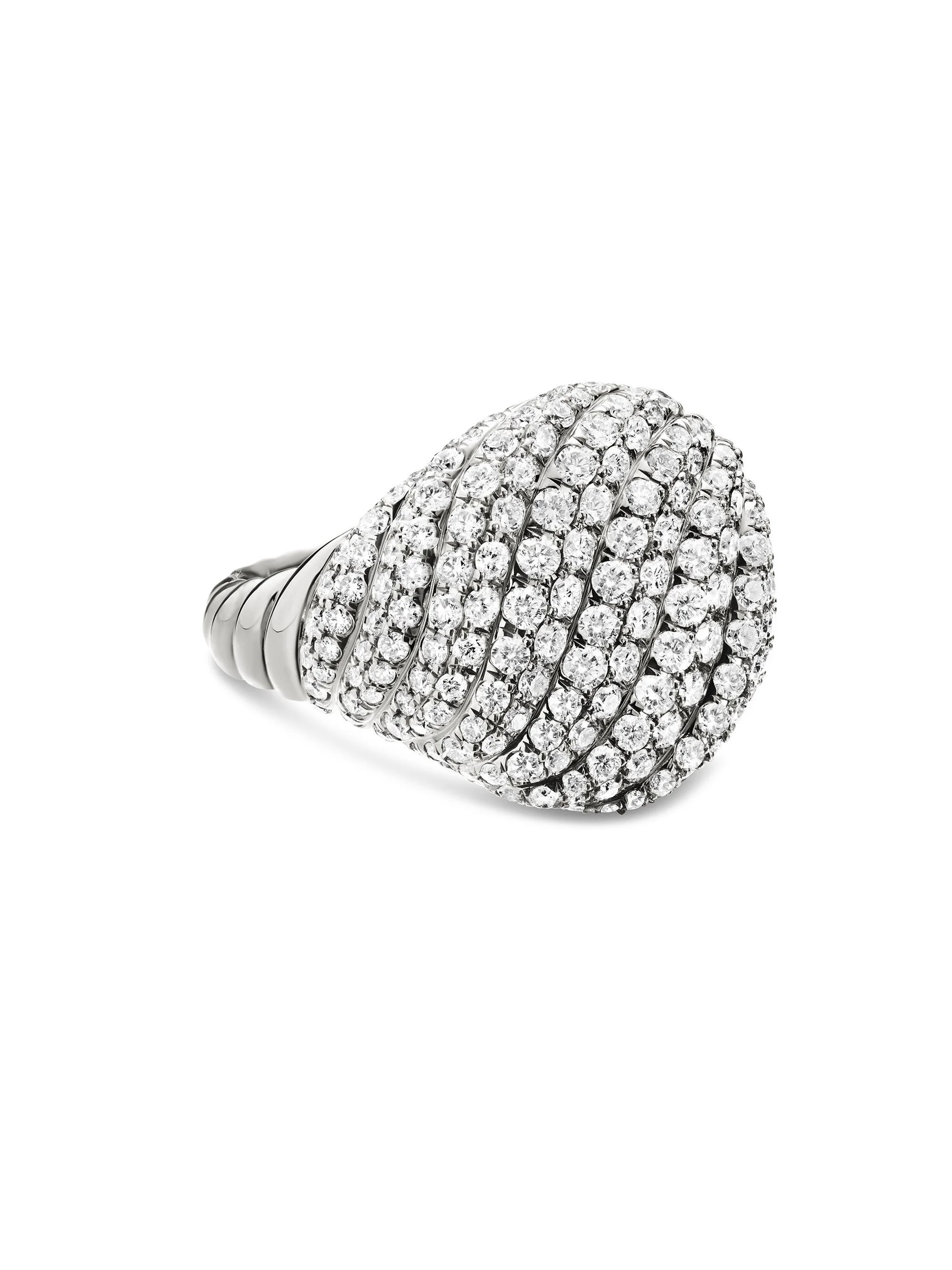 Women's Sculpted Cable Pinky Ring in 18K White Gold - Silver - 1