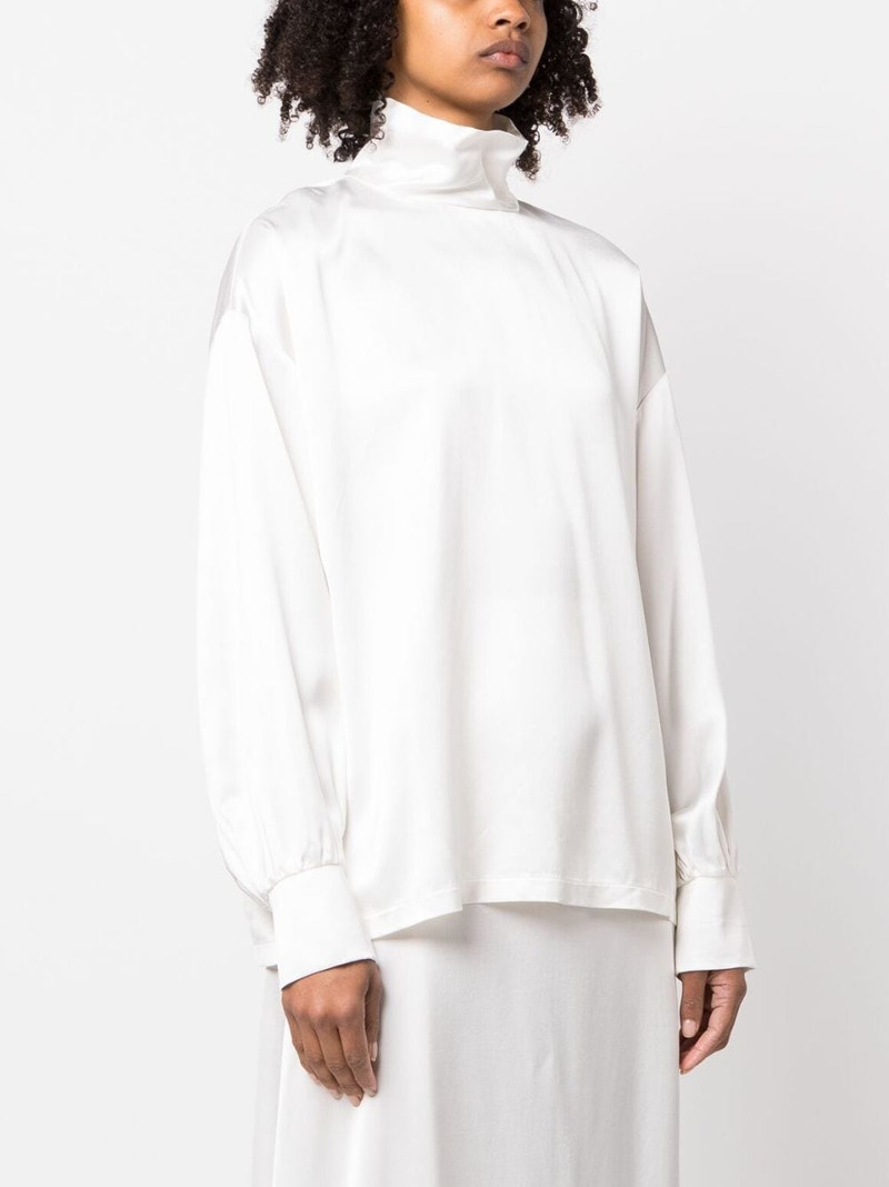 high-neck satin blouse 4