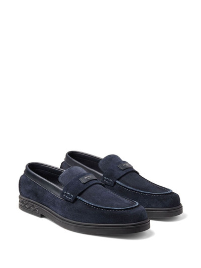 JIMMY CHOO Josh Driver suede penny loafers outlook