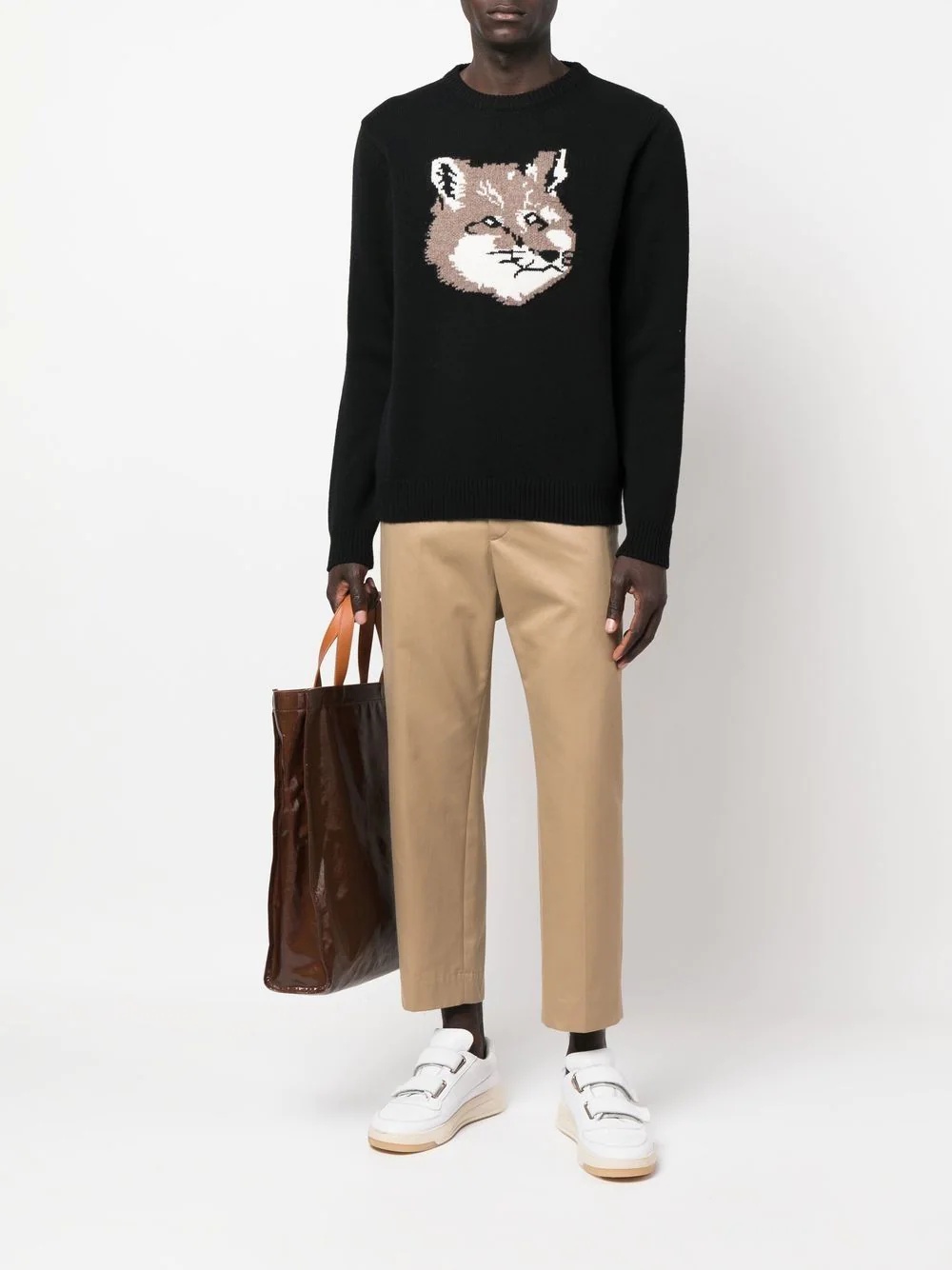 wool embroidered-fox jumper - 2