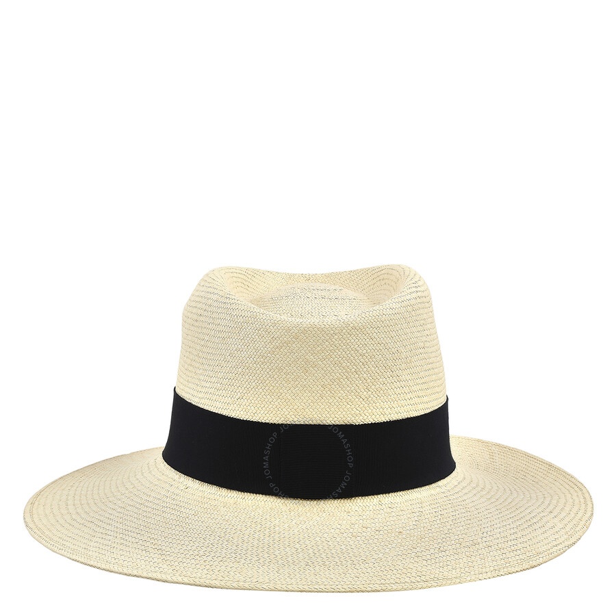 Maison Michel Ladies Navy Charles Panama Straw Fedora Hat - 5