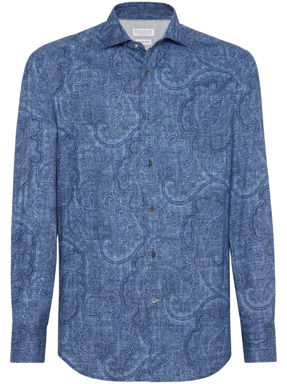 patterned jacquard cotton shirt - 1