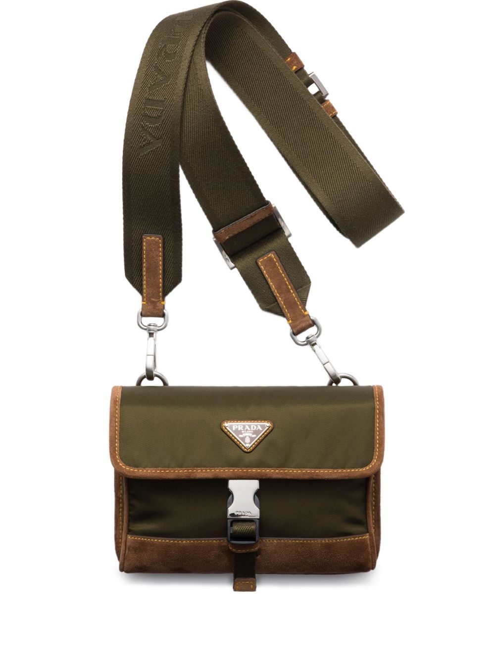 canvas flap shoulder bag - 1